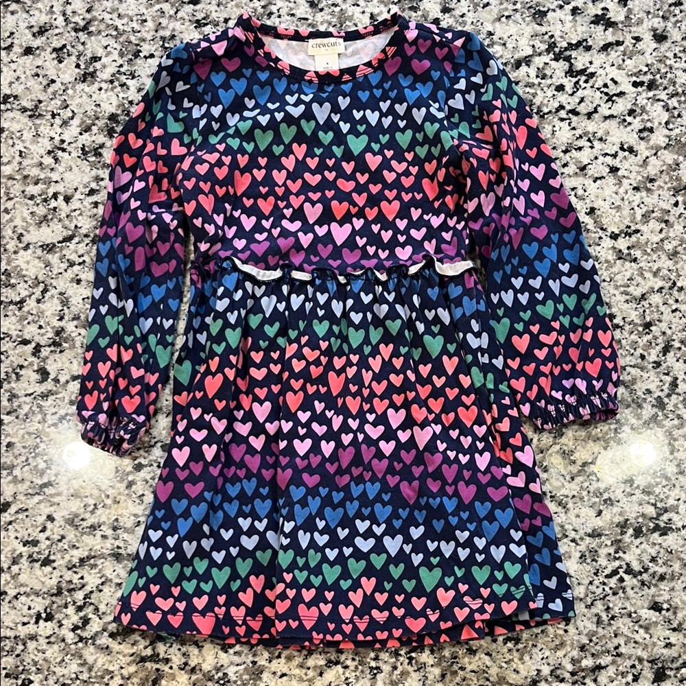 Crewcuts Colorful Heart Print Dress